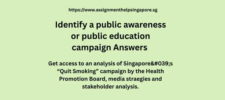 Identify a public awareness or public education campaign Answers